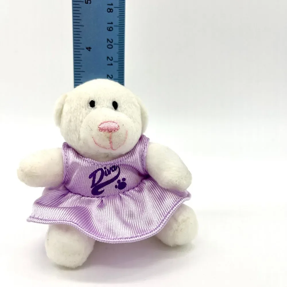 Build-A-Bear Workshop White‎ Teddy Bear Purple Dress Plush Stuffed Animal Toy